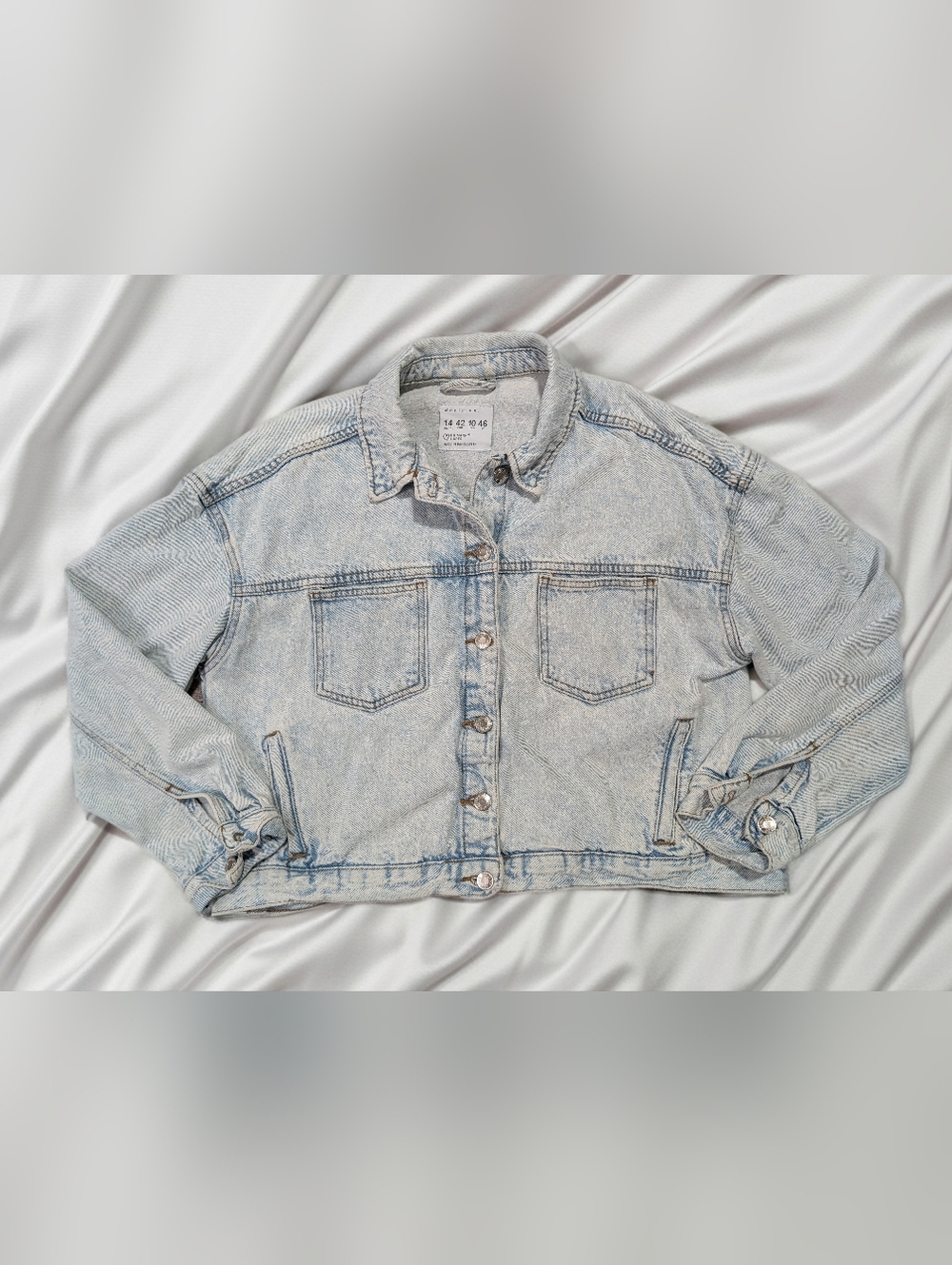 Denim&Co Pale Blue Cropped Relaxed Denim Jacket